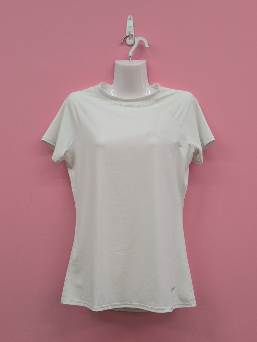 Bubblelime UPF 50+ Short Sleeves Rashguard Womens Sun Protection Tee Large White